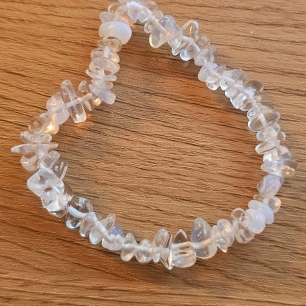 Novidade! Pulseira chips pedra da Lua (Opalina)