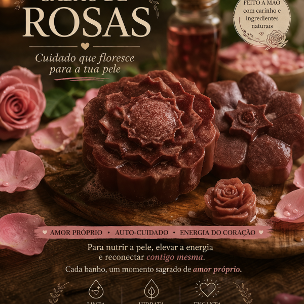Novidade! Sabão Artesanal de Rosas Flor