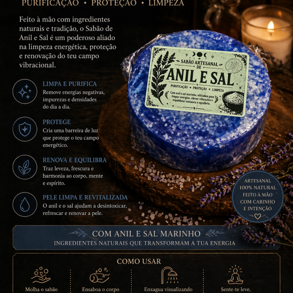 Novidade! Sabão Artesanal de Anil e Sal