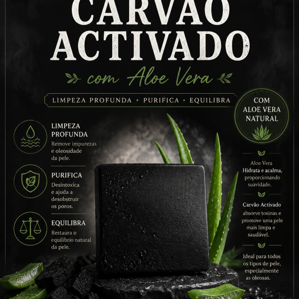 Novidade! Sabão Artesanal de Carvão e Aloé Vera